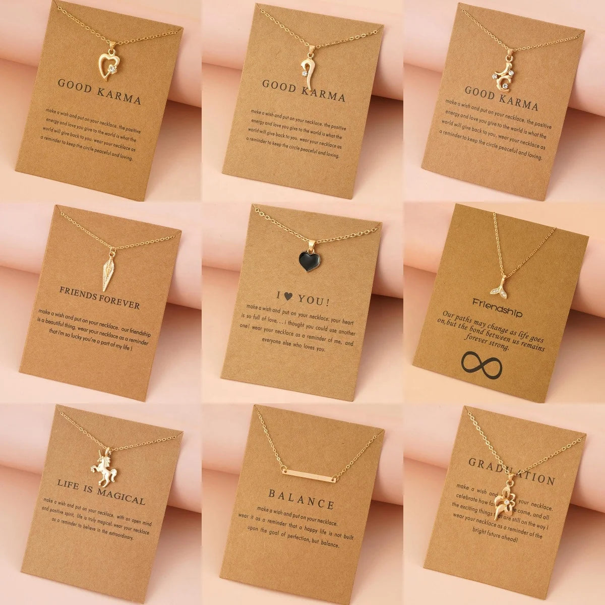 Touses Fashion Jewelry Inspirational Meaningful Joyeria Bijoux Femme Collier Kolye Women Message Card Pinky Promise Necklace