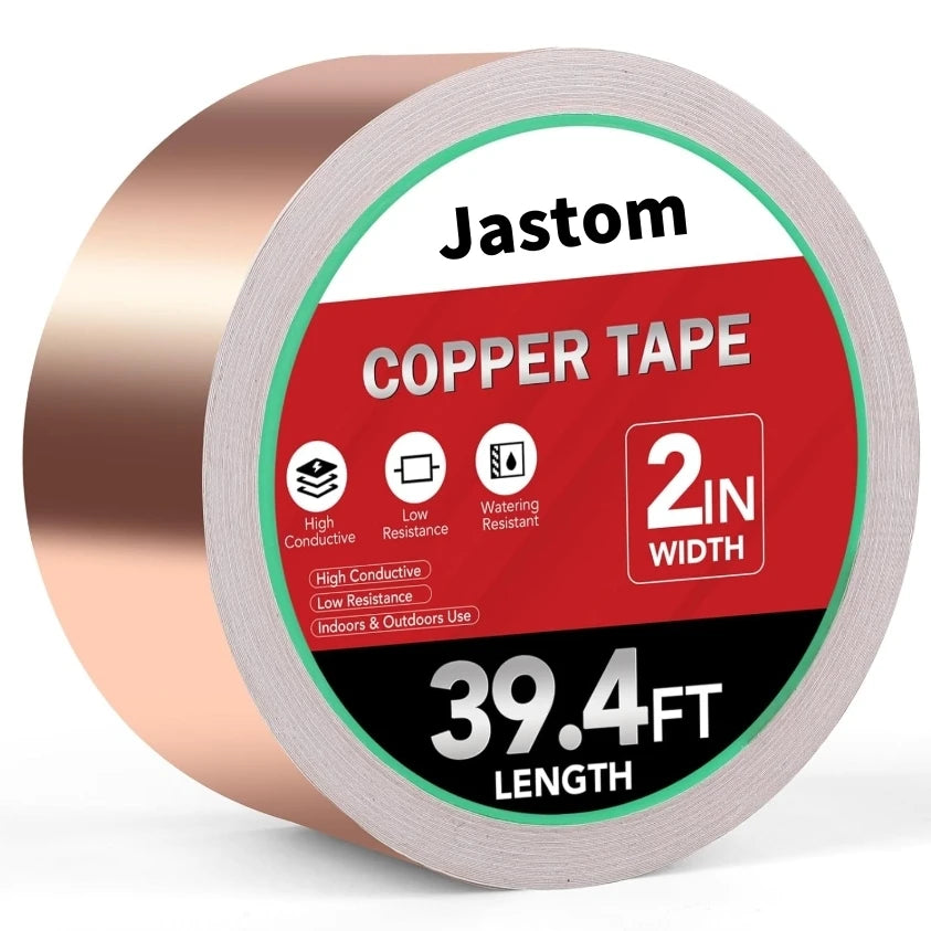 JASTOM High-Temperature Thermal Conductivity Guitar Copper Foil Tape Pressure-Sensitive Silicone Adhesive
