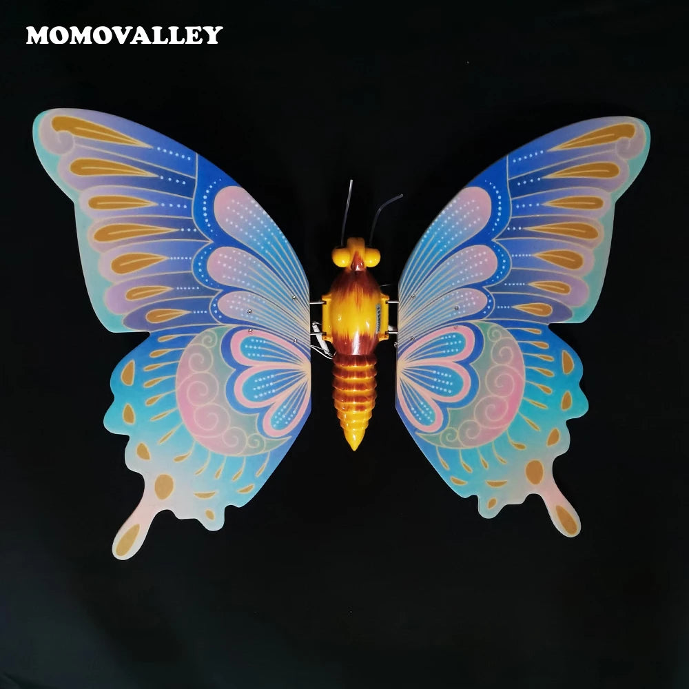 Momovalley IP65 Outdoor Waterproof DC Blue 93cm Wings Christmas Decoration Garden Light Moving LED Butterflies Wedding Lights