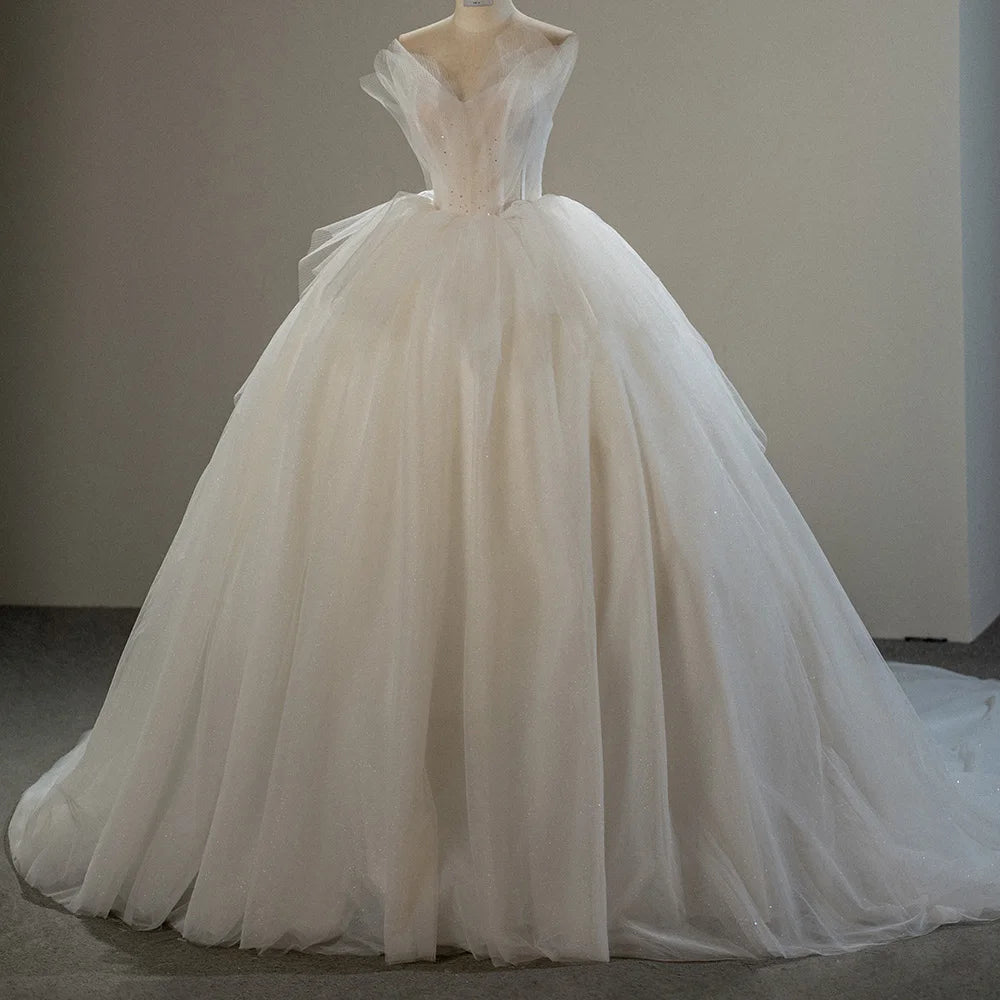 Jancember SFY224 Beautiful Sleeveless Empire Plus Size Women's Wedding Dresses MegaBDM
