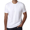 Wholesale Promotional Unisex White Short Sleeve T shirt 100% Cotton Anti-Pilling Biowashed Knitted Heat-Transfer Printing OEM