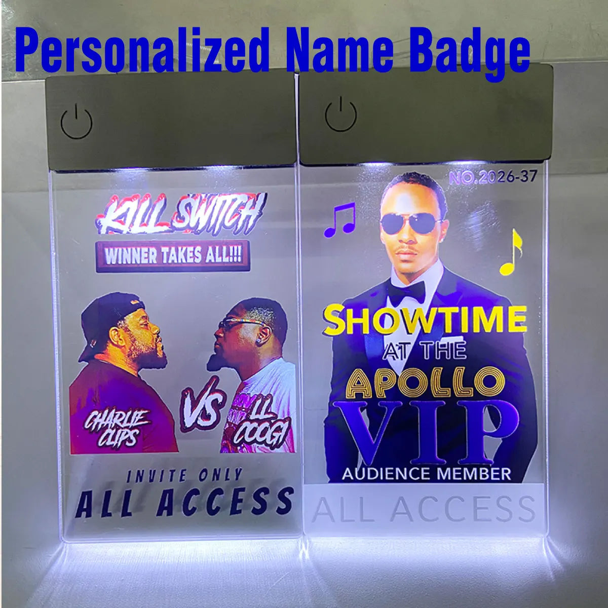 Personalized Light Custom Acrylic Name Badge Logo Magnetic Employee Staff Office School ID 60x120mm Transparent 3mm Thickness MegaBDM