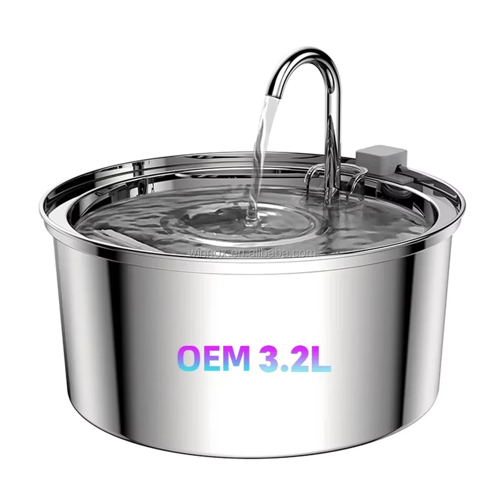 Puppy Accesorios Stainless Steel 3.2L Pet Water Bowl Dispenser Animal Water Fountain Indoor Cat Water Fountain Easy to Clean