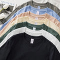 Wholesale and Bulk 230G 95% Cotton Unisex T Shirt Japanese Korean Style Loose Fit Crew Neck Short Sleeve Solid Color Casual
