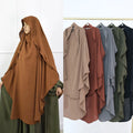 New Design Muslim Prayer Khimar Jilbabs Hijab Solid Color Premium Crepe Fabric Hijabs Khimars for Women H403