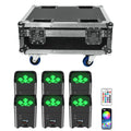 U`King Battery Uplight 6*18W 6in1 RGBWA UV Wireless DMX Battery Powered LED Par Light With Flight Case MegaBDM