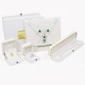 Engagement and Wedding Ring Box Packaging Women's Jewelry Box Packaging White Metal Leather  Custom Jewelry Gift Box