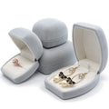 Wholesale Wedding Bulk Custom Logo Blue Pink Velvet Jewelry Ring Boxes