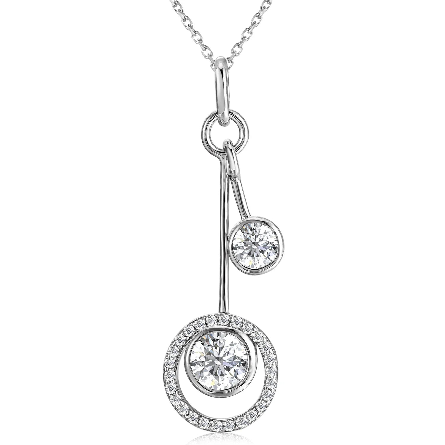 New  1CT GRA Moissanite Diamond 925 Sterling Silver Drop Circle Pendant Necklace Jewelry for Women Destiny Jewellery