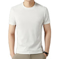 White Casual Bulk 100% Cotton Eco-Friendly Promotional Mens Knitted T-Shirt Custom Logo Short Sleeve Regular Fit