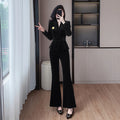 Elegant 2 Piece Set for Women Tunic Top And Slim Velvet Pants Set Ropa Wholesale