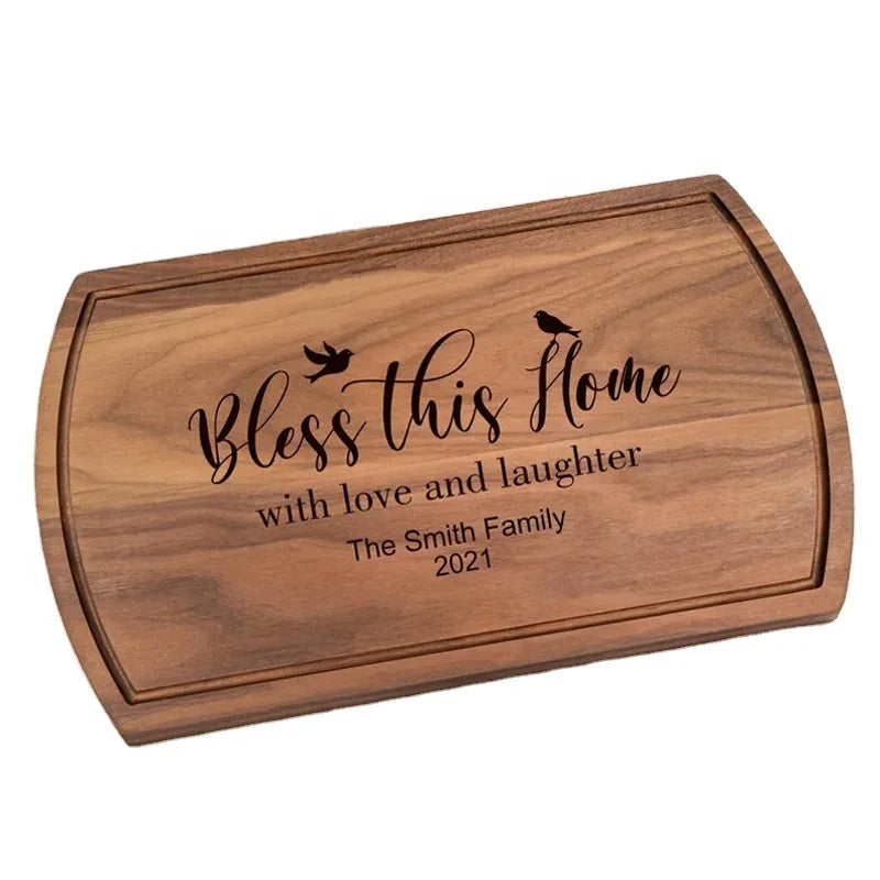 Personalized Walnut Wood Cheese Board Custom Engraved wedding Gift Chopping Block for Housewarming New Home First chopping board