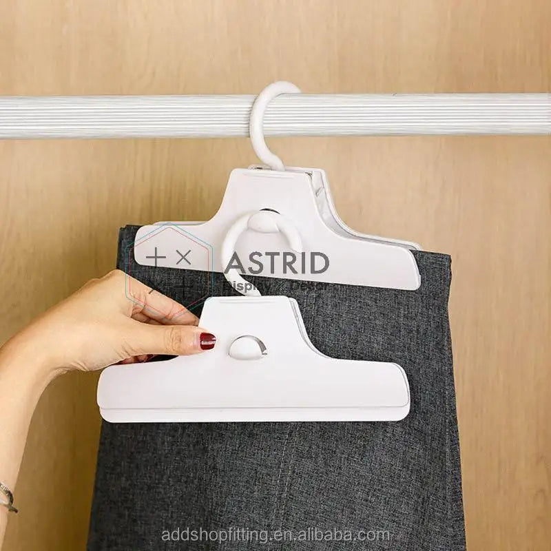 White Durable Space Saving Flexible Stackable Plastic Hanger for Clothing Store with Wardrobe Storage