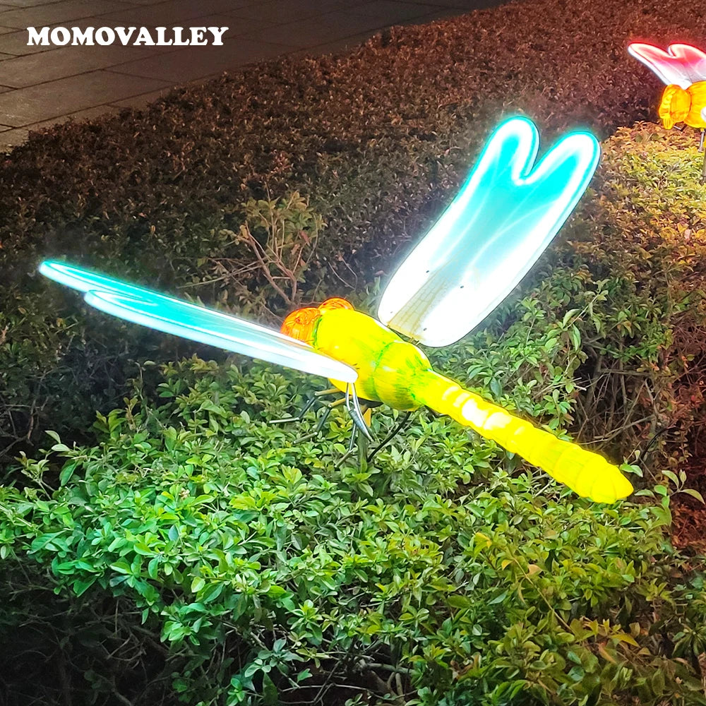 Christmas Lights Waterproof 3d Dynamic Flying Dragonfly Motif Decorative Christmas Holiday Xmas Decorations Outdoor