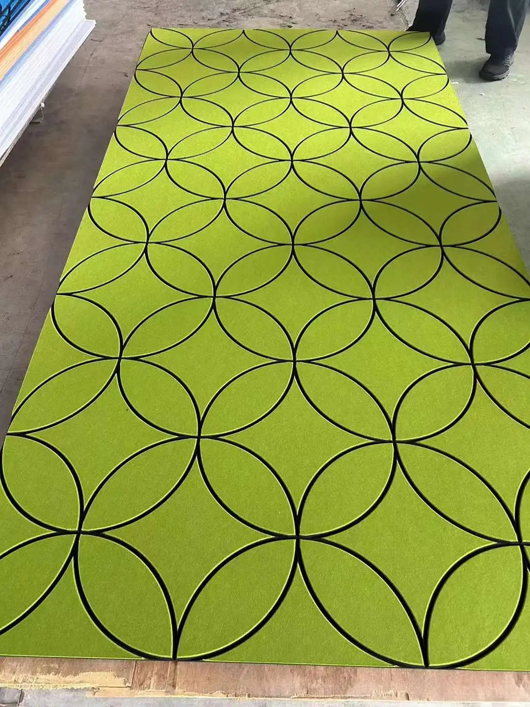 100% PET Professional Factory Decorative Acoustic Partition Panel Sound Absorption Carved Grooved Acoustic Wall Panel for Cinema
