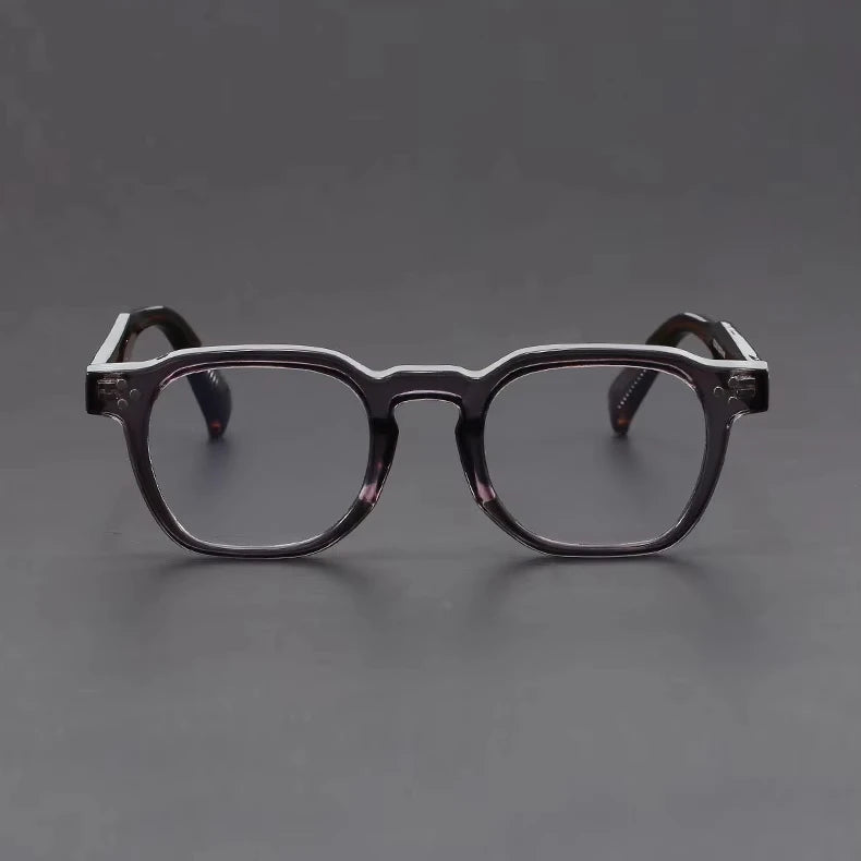 Bold Acetate Statement Glasses Retro Square Frames with Textured Temples MegaBDM