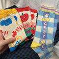 Cute Original Illustration Cartoon Cotton Socks Women Fashionable Colored Mid-calf Socks MegaBDM