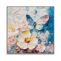 Custom Modern Hot Selling Oil Paintings Butterfly Backside Hand-painted Brush Flowers Canvas Art Prints for Art Projects MegaBDM
