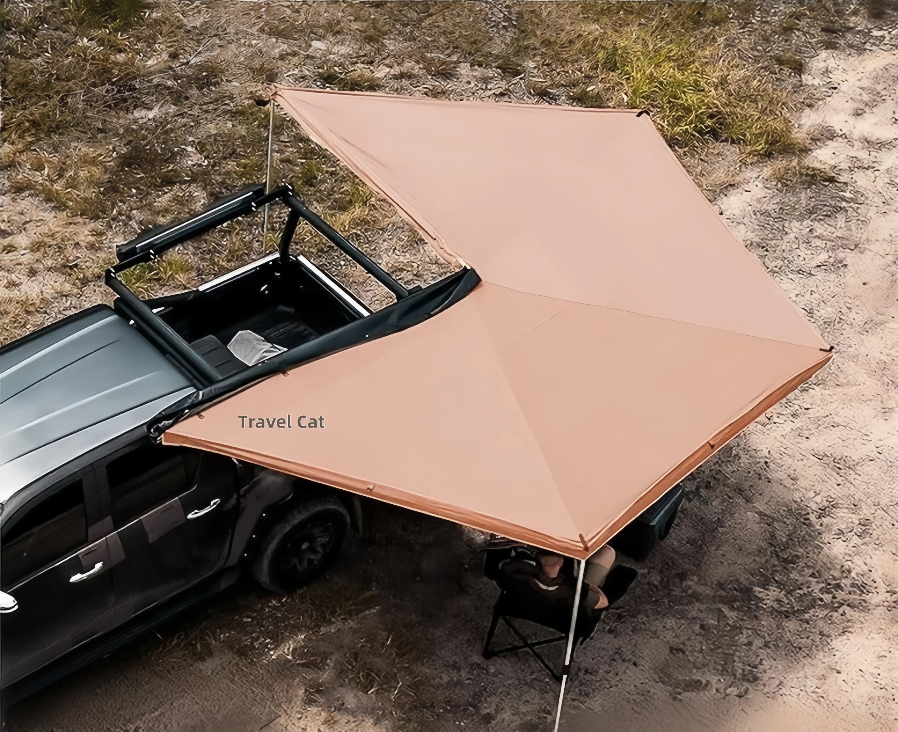 Wholesale Off-road Car Side Roof Top Tent Camping Free Standing 4x4 One Bedroom Outdoor 270 Degree Waterproof Dome Oxford