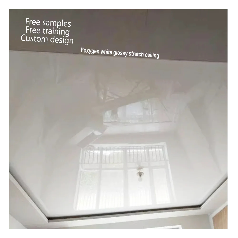 FOXYGEN MSD Pvc Modern Ceiling Tiles White Glossy Film Interior Decoration Pvc Film Stretch Ceiling for Home Office Living Room MegaBDM
