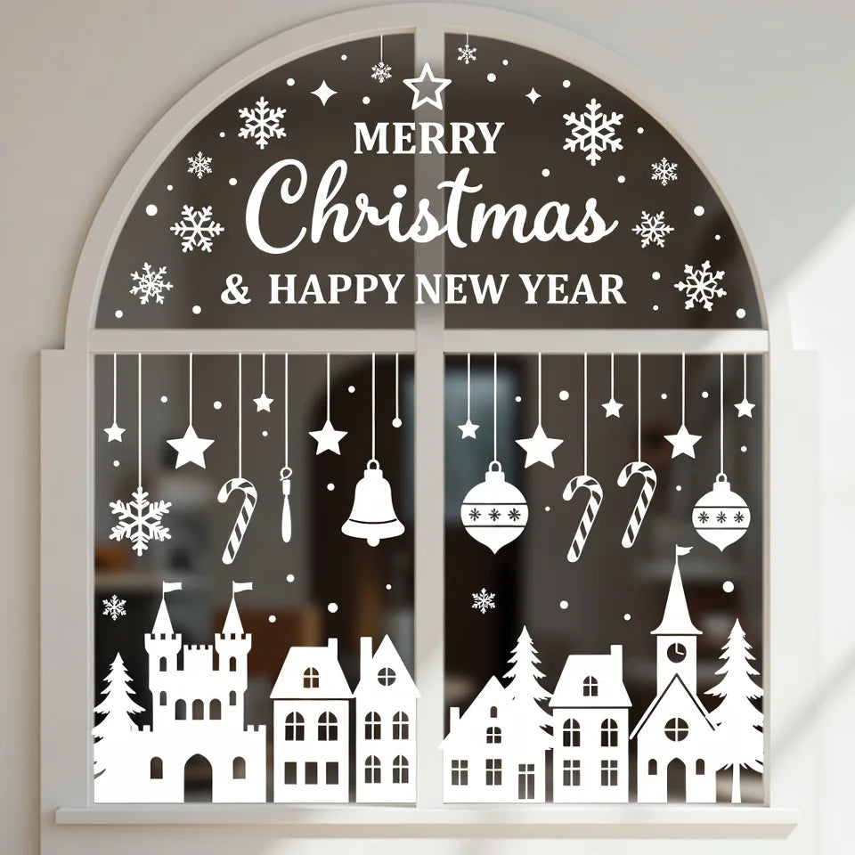 Custom Christmas Window Clings Static Removable Decals Holiday Festive Decoration for Home MegaBDM