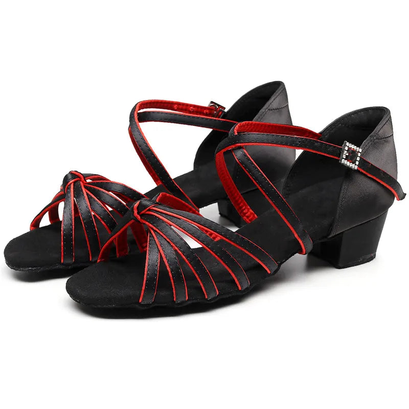New Latin Girl Soft Ballet Shoes Comfortable Satin Kids Ballroom Dance Shoes with Soft Bottom