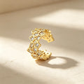 QIKU Shiny Luxury Rhinestone Opening Adjustable Rings Women Copper Zircon Jewelry Accessories Charm Gift Wholesale Dropshipping