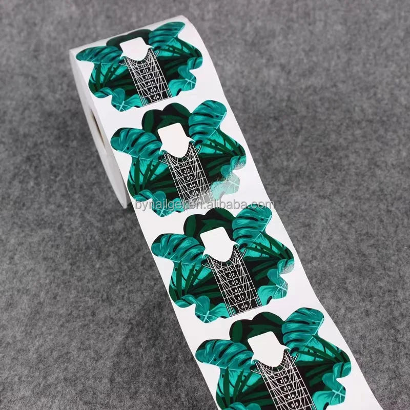 Professional Customize Design Gel Acrylic Nail Extension Form Tool Thick Paper 500pcs Roll Aluminum Nail Forms MegaBDM