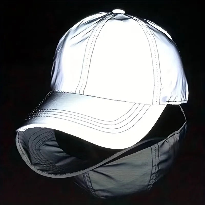 Luminous Reflective Men's Baseball Cap Outdoor Sports Night Running Bucket Hat Glow Hip Hop Basin Cap MegaBDM