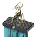Astrid 23 cm Custom Logo Wooden Space Saving Bathroom & Wardrobe Scarf Towel Skirt Display Trouser Pants Hanger for Store