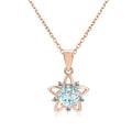 925 Sterling Silver Natural Gemstone Sky Blue Topaz Stone Star Pendant Necklace Jewelry for Women Destiny Jewellery