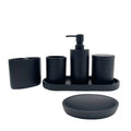 Matt Black Polyresin Six-piece Eco-Friendly Stocked Customizable Color Shape Bathroom Hardware Accessories Set Factory Direct