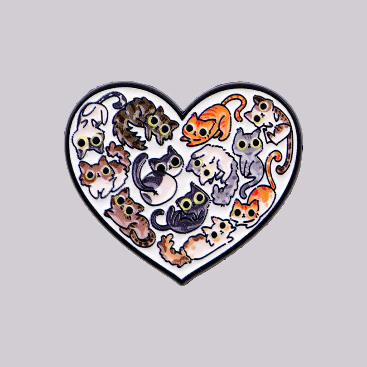 Cute Cats Enamel Pin Heart Brooch Pines Lapel Pins Badge on Backpack Clothing Accessories Animal Jewelry Friends Gifts MegaBDM