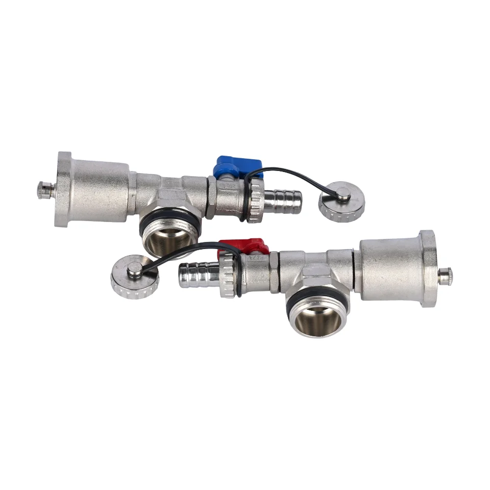 HANDING H4003 Hydronic Manifold Brass Adjustable Relief Valves End Valve Set Hose Barb Auto Air Vent Nickel Plated OEM Control