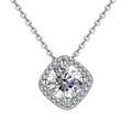 High Quality Women 1.0CT Moissanite Jewelry With GRA Certificate 925 Silver Square Halo Pendant Necklace Destiny Jewellery