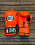 Custom Logo Mexican Style Hook And Loop Sparring Training Premium Cowhide Leather Boxing Gloves - Orange