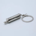 Custom Mini Muffler Exhaust Pipe Keychain - Chrome-Plated Metal Car Model Key Ring/Fob