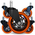Bestseller 3 Inch/75mm Orange Swivel Modern Office Chair PU Casters Wheels Hospital Gym Silent Roller Bearing Living Room Hotel MegaBDM