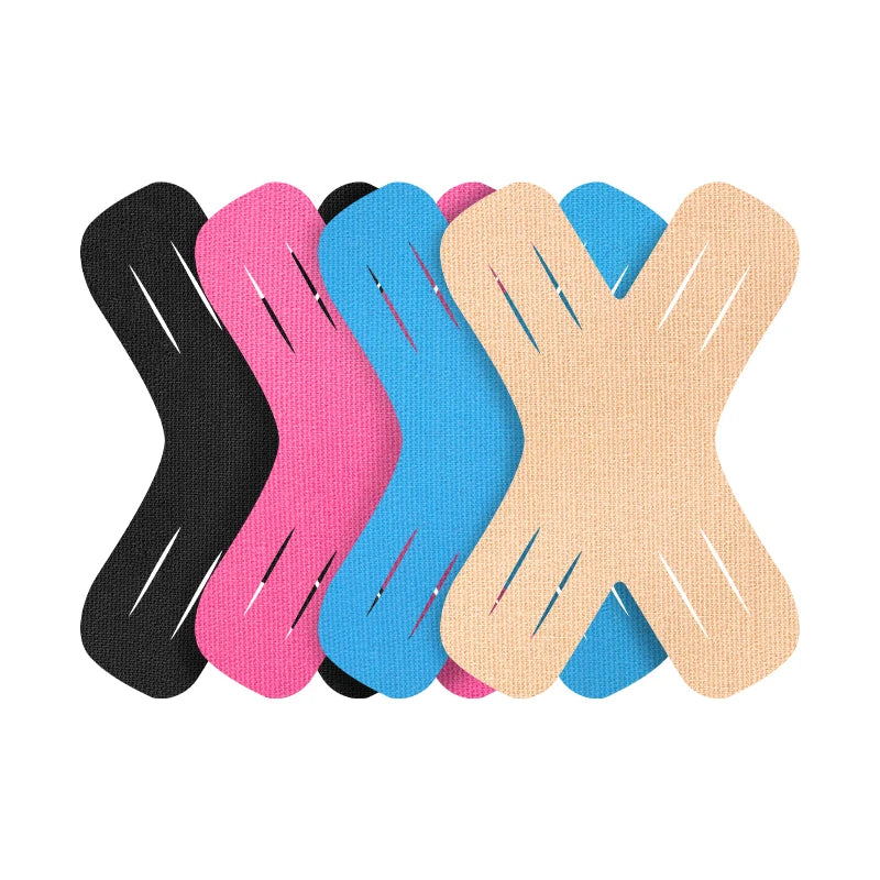 Soft Comfortable Wide Application Athletic Tape Precut Patches Kinesiology Recovery Tapes X-Shaped Muscle Pain Relief Stickers