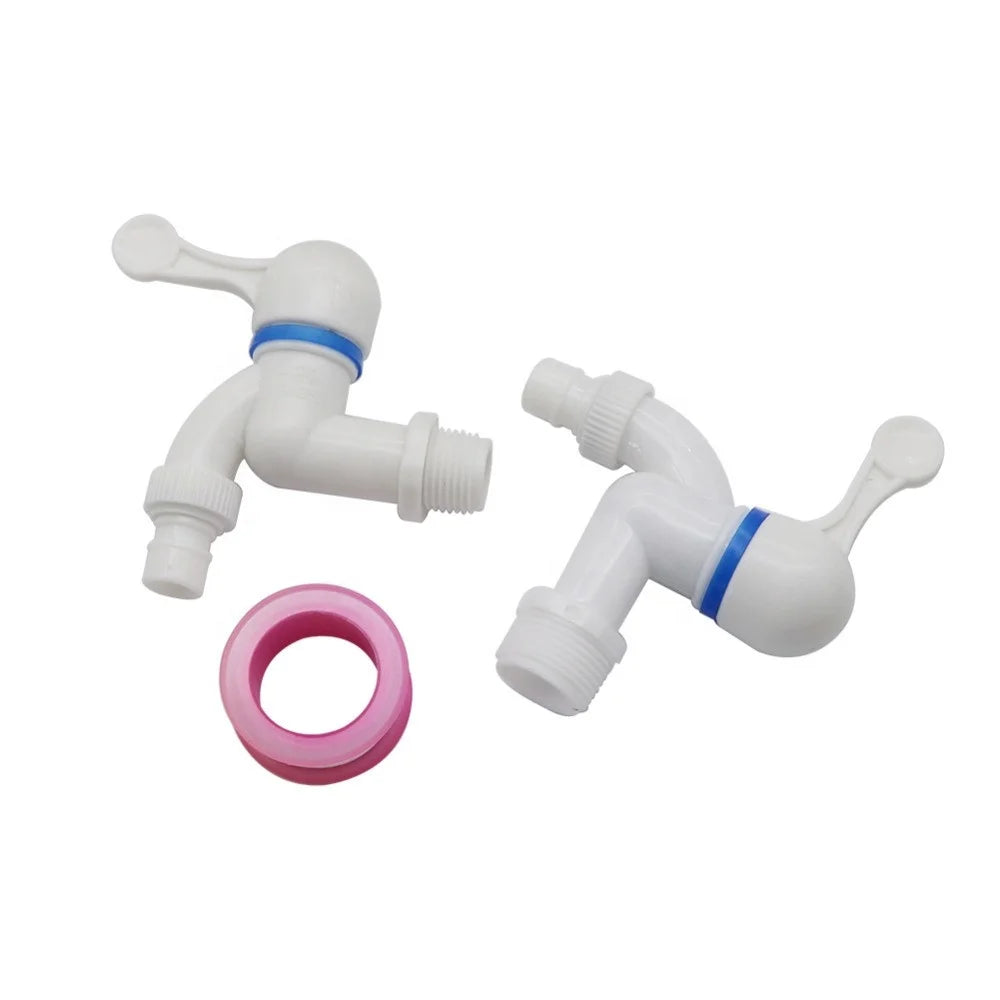 Plastic 3/4 1/2 Inch Male Thread Faucet 15mm Outlet With Sealing Tape Washing Machine Tap Bibcock Garden Tap MegaBDM