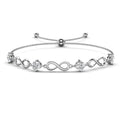 New 925 Sterling Silver Lab Grown VVS 1 Moissanite Diamond Infinity Slider Bracelet for Women Destiny Jewellery