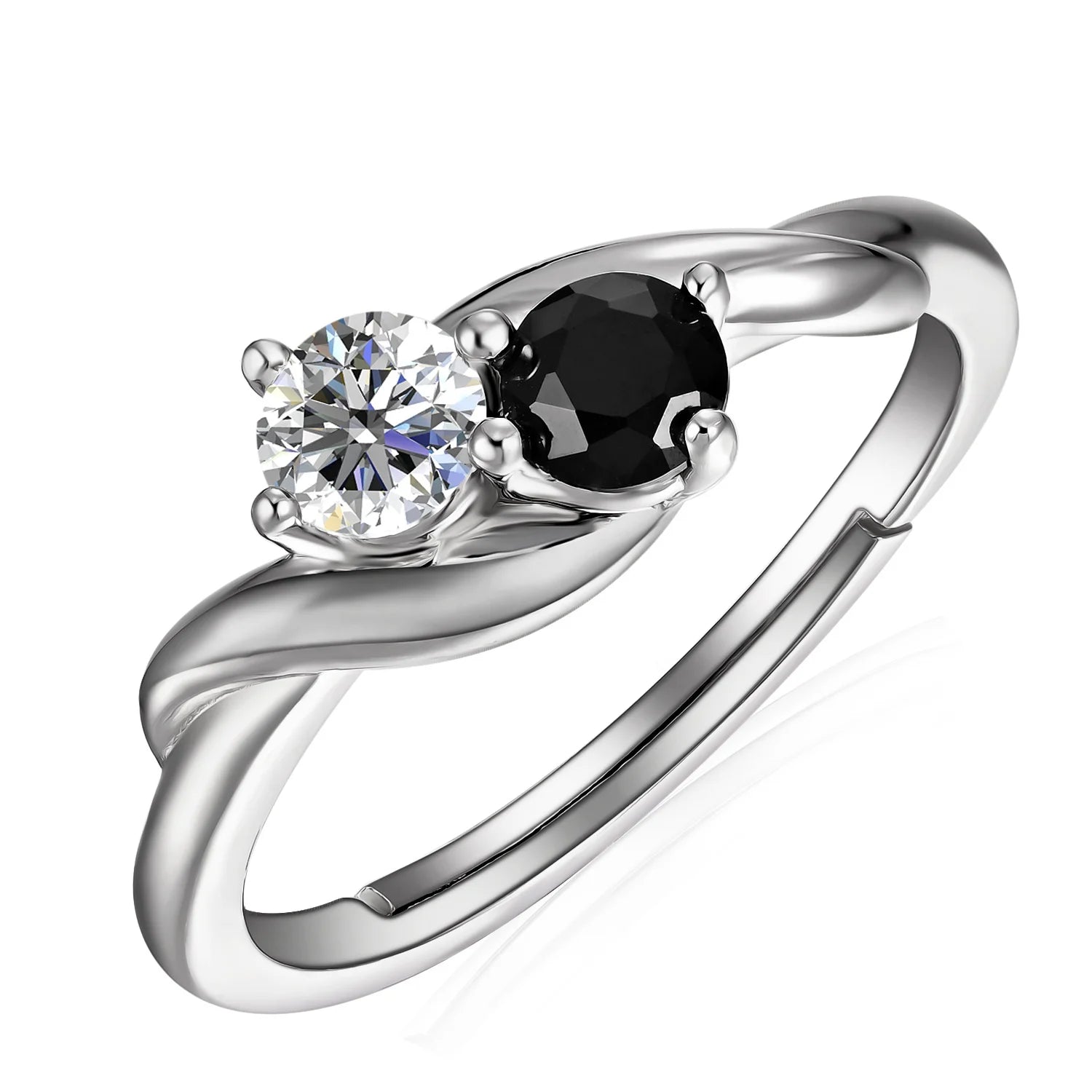 Affordably GRA Certified Moissanite Diamond Fine Women Jewelry Silver 925 Black Stone Cross Engagement Ring Destiny Jewellery
