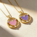 QIKU Round Heart Shape Hollow Out Pattern 4 Colors Pendant Women Necklace Copper Jewelry Accessory Gift Wholesale Dropshipping