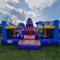 Commercial Themed Party Kids Bouncer Combo Rocket Space Ship Inflatable Bounce House Spaceship Bouncy Castle with Slide