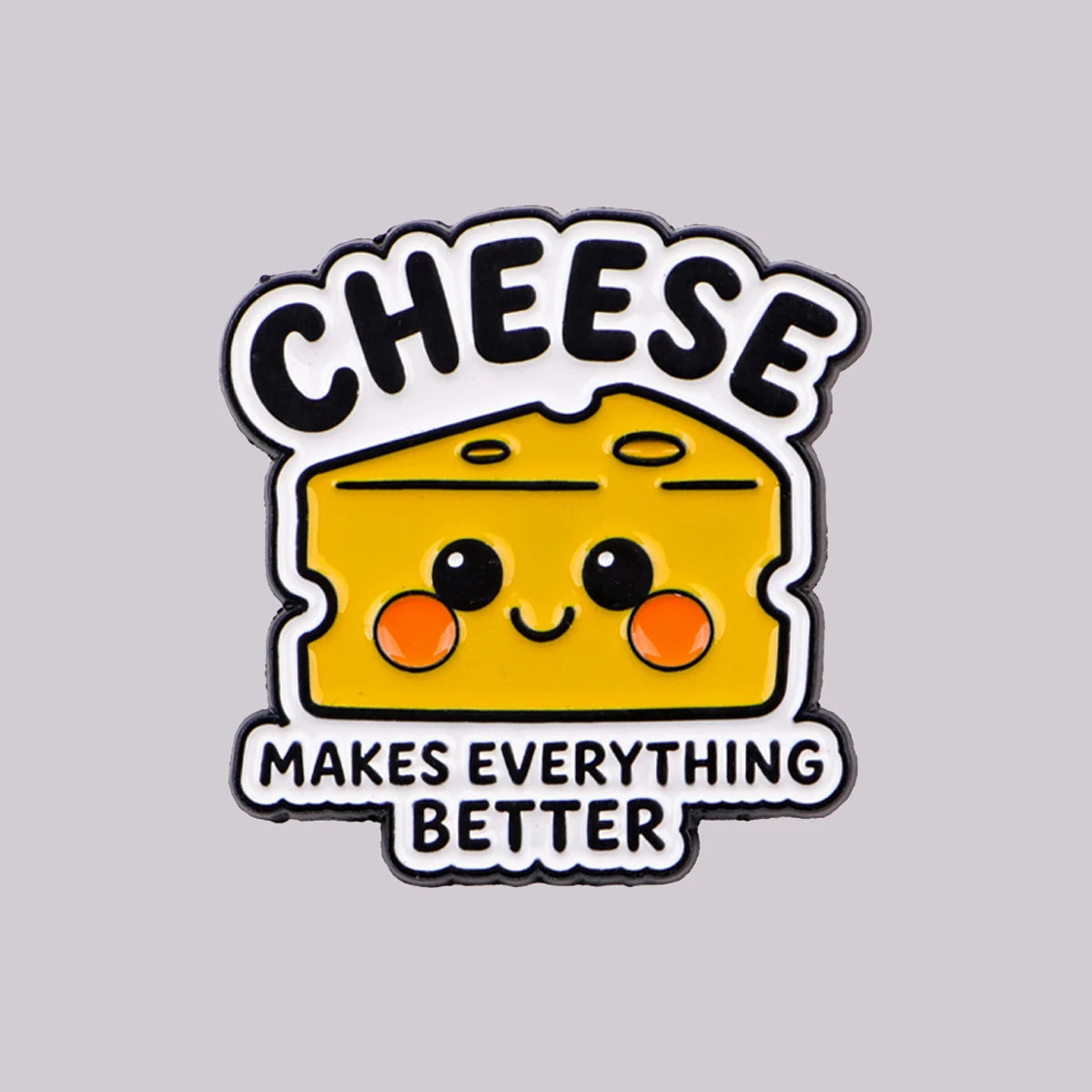 CHEESE Quotes Enamel Pin Cute Brooch Pines Lapel Pins Badge on Backpack Clothing Accessories Fashion Jewelry Friends Gifts MegaBDM