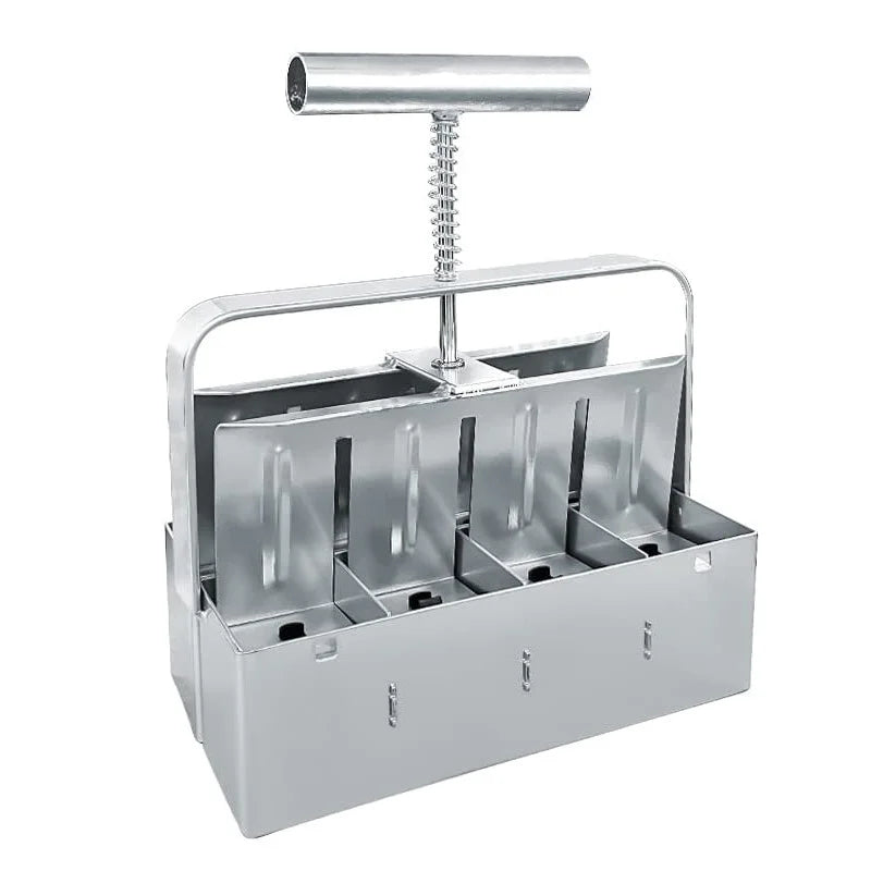8-Cell Galvanized Iron Soil Block Maker | Double Row Manual Soil Block Press with Interchangeable Seed Block Caps