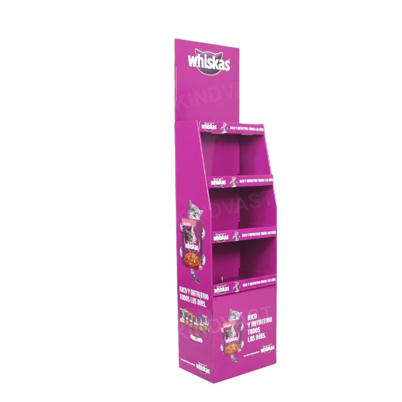 Custom Kitkat Fsdu Cookie Candy Snack Food Biscuit Chocolate Paper Shelves Cardboard Pos Pallet Snack Floor Display Racks Stands