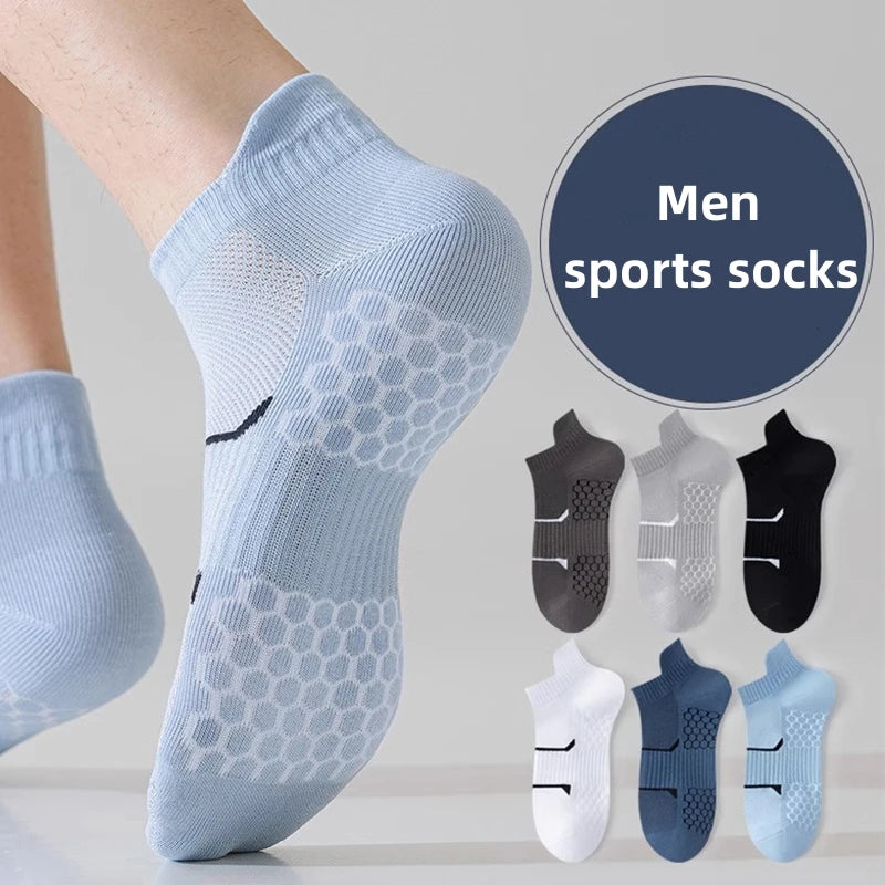Men's Sweat Absorbing and Ear Lifting Sports Socks Mesh Breathable Men's Socks Massage Bottom Cotton Socks MegaBDM