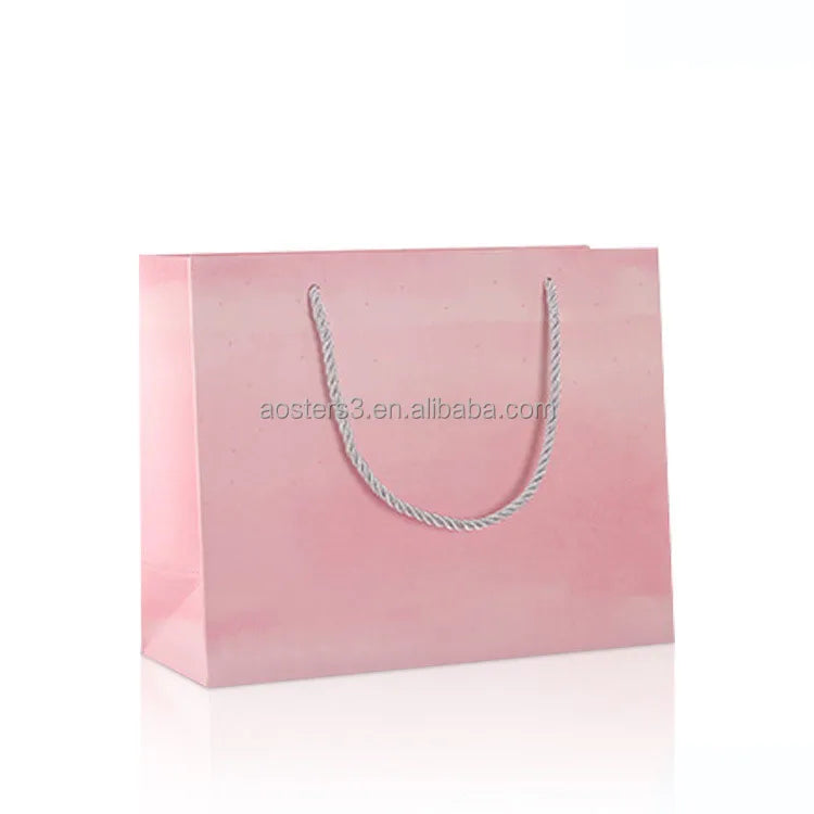 Paper Bags with Handles Custom Paper Bag pink Boutique Paper Bag Paper Bag pink with Ribbon