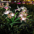 LED white Artificial plastic outdoor and lily flower artificial land scaping lights garden for party event wedding odecorative